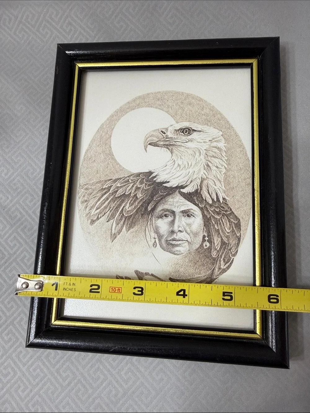 Alaskan Artist Joann George “Eagle Woman” Native American Wall Art Card Framed